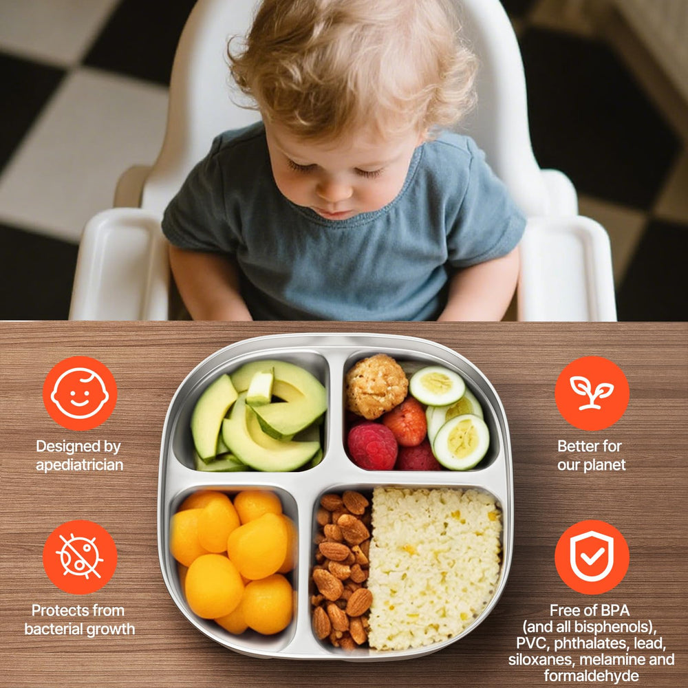 Hyperzacc kids plates stackable design saves cabinet space