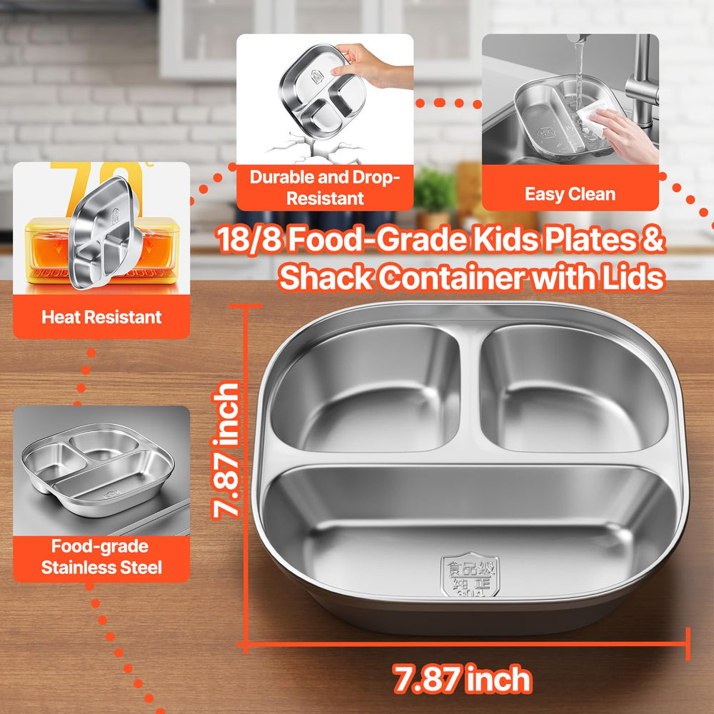 Hyperzacc three-compartment plate shows portion control for balanced meals.