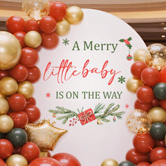 Hzbcxs Merry Little Baby Is On The Way decal on wall for festive baby shower decor