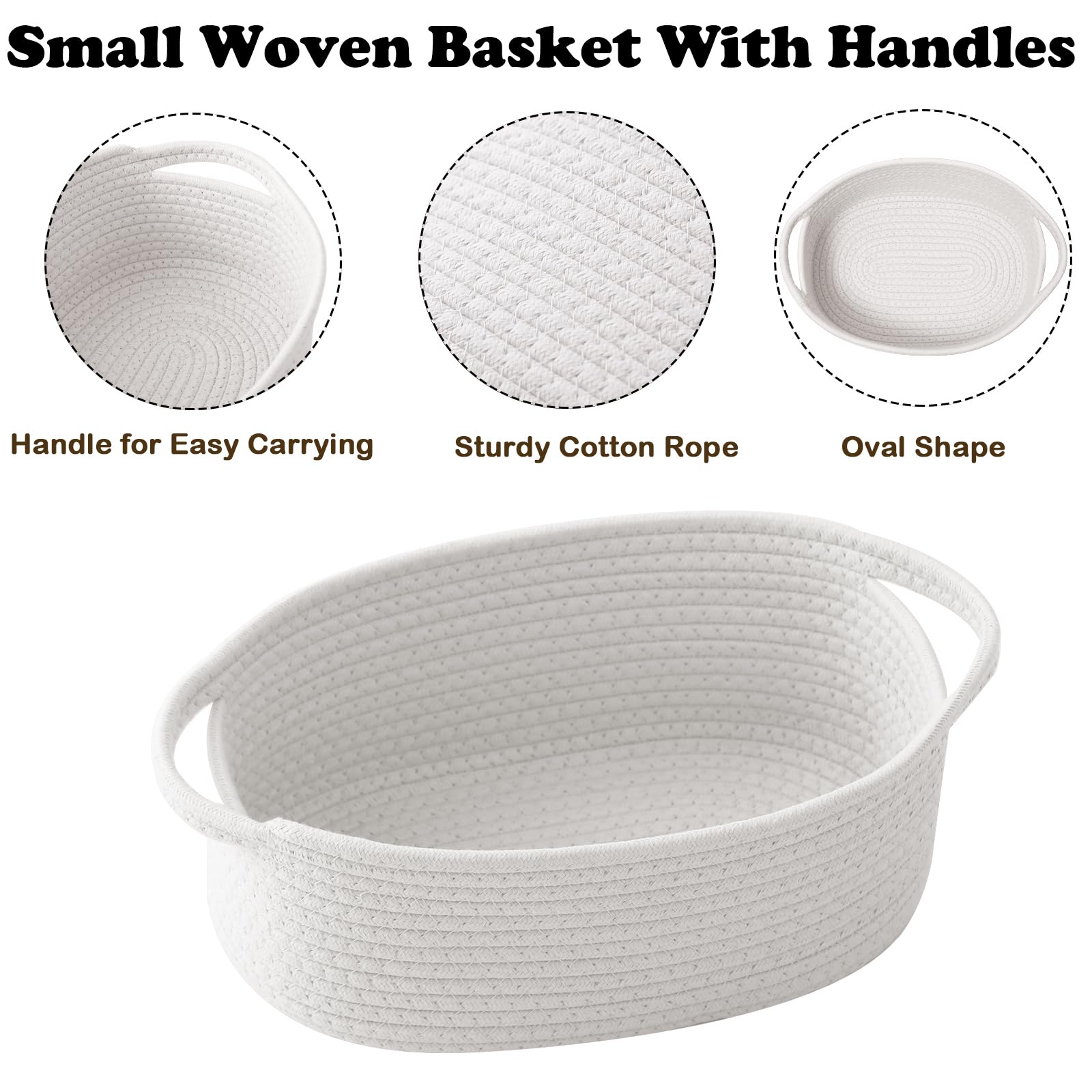 HZFTJOY handcrafted storage basket with handles, durable organizer for daily use.