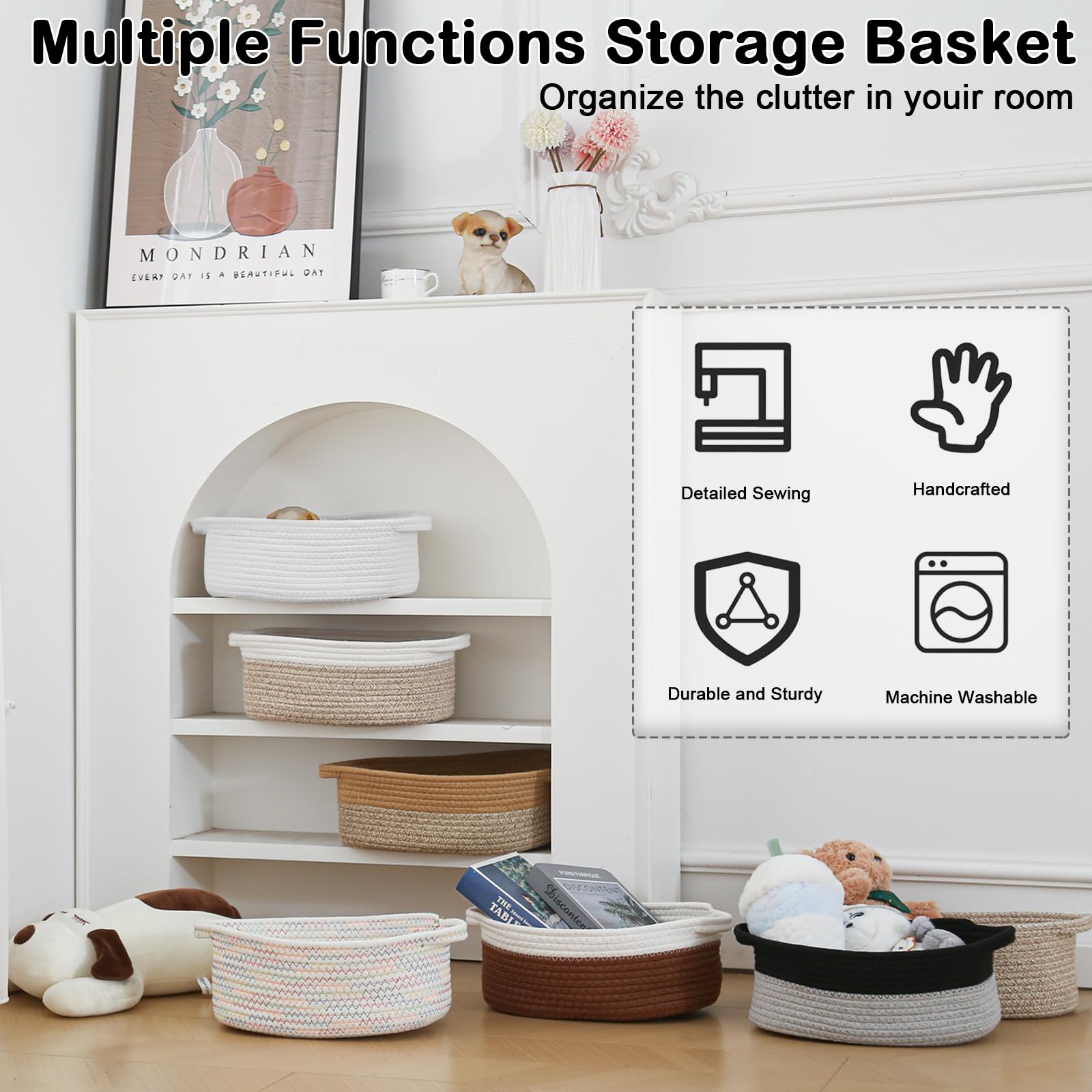 HZFTJOY machine washable fabric basket preserves crisp texture after laundry.