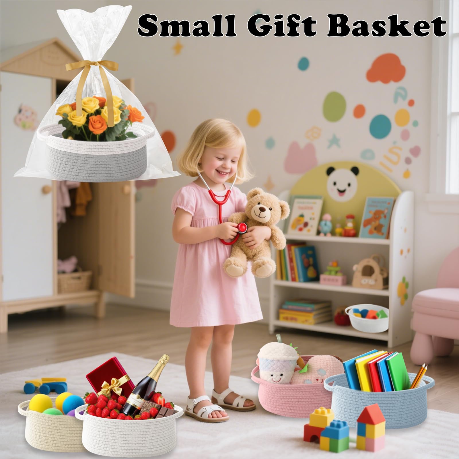 HZFTJOY multi-purpose storage basket keeps surfaces tidy and organized