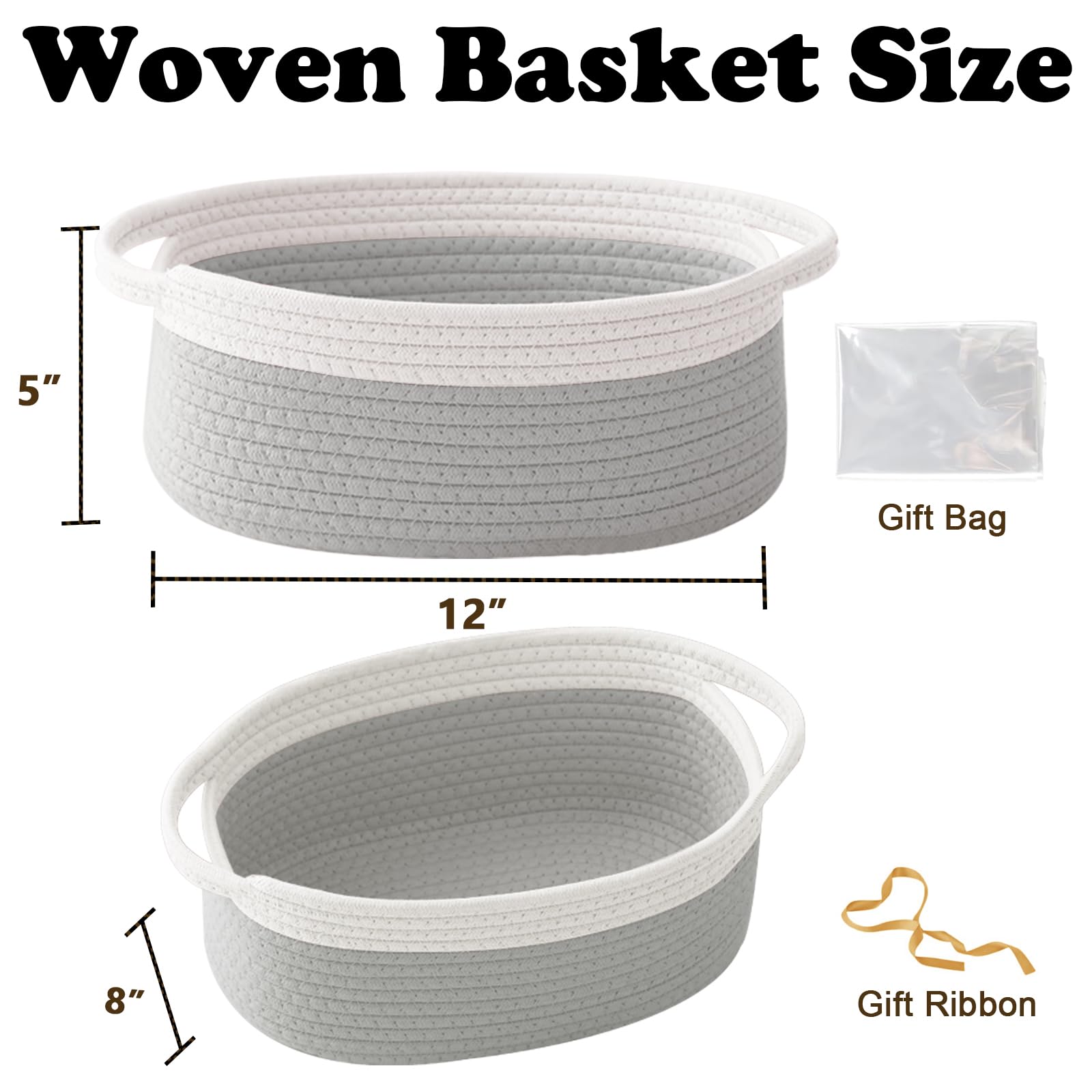 HZFTJOY rope-woven basket handles demonstrating sturdy storage and easy transport
