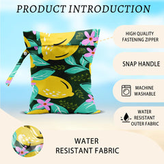 HZMLYDJ lemon wet bag clips to suitcase for organized travel.