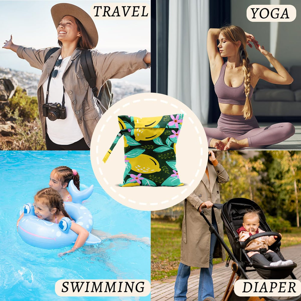 HZMLYDJ lemon wet bag travel-ready for gym gear and swimsuits.