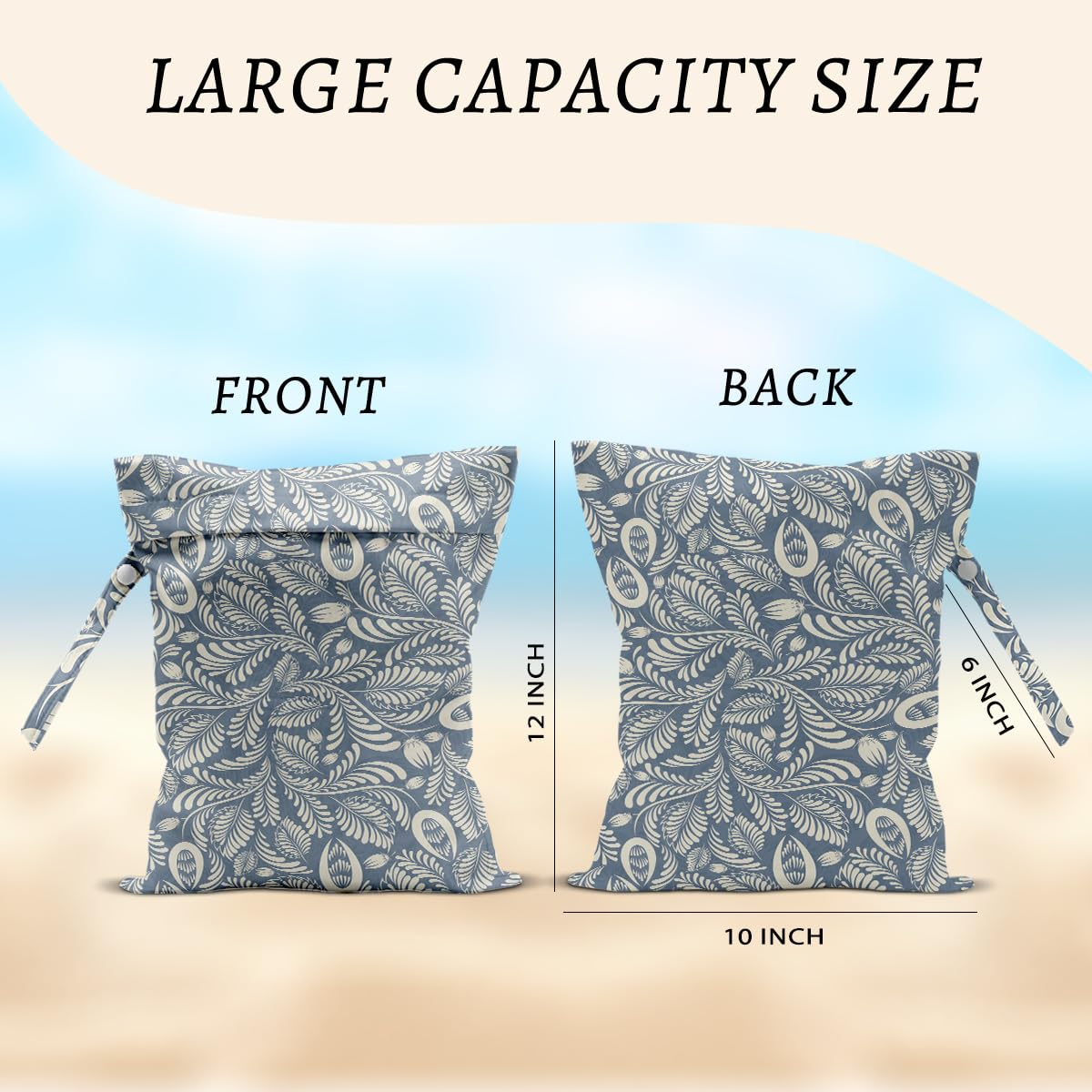 HZMLYDJ wet bag with snap-attach handle enables easy carrying on the go.