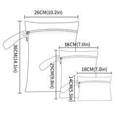 HZNOO wet-dry bag set medium closed ideal for baby essentials during outings.
