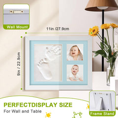 Hzorille baby footprint frame closeup captures tiny footprints as a cherished keepsake.