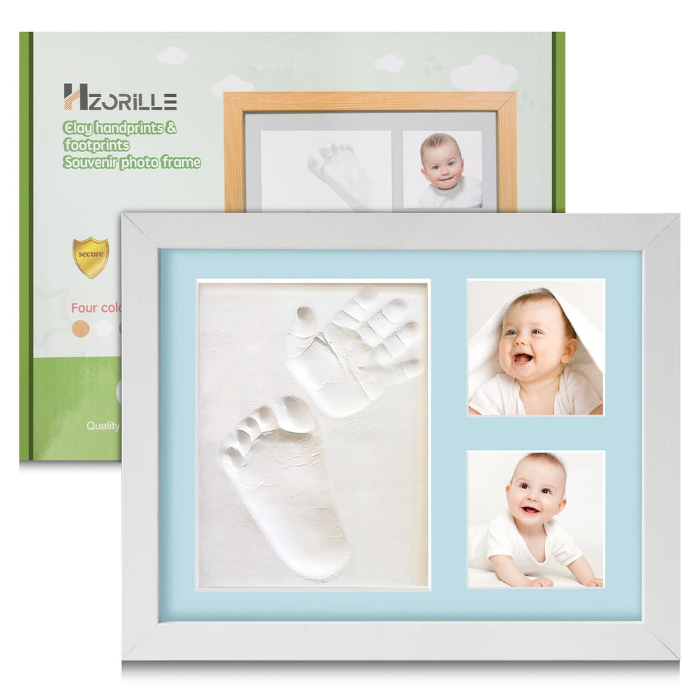 Hzorille baby handprint frame closeup preserves tiny memories for newborn keepsakes.