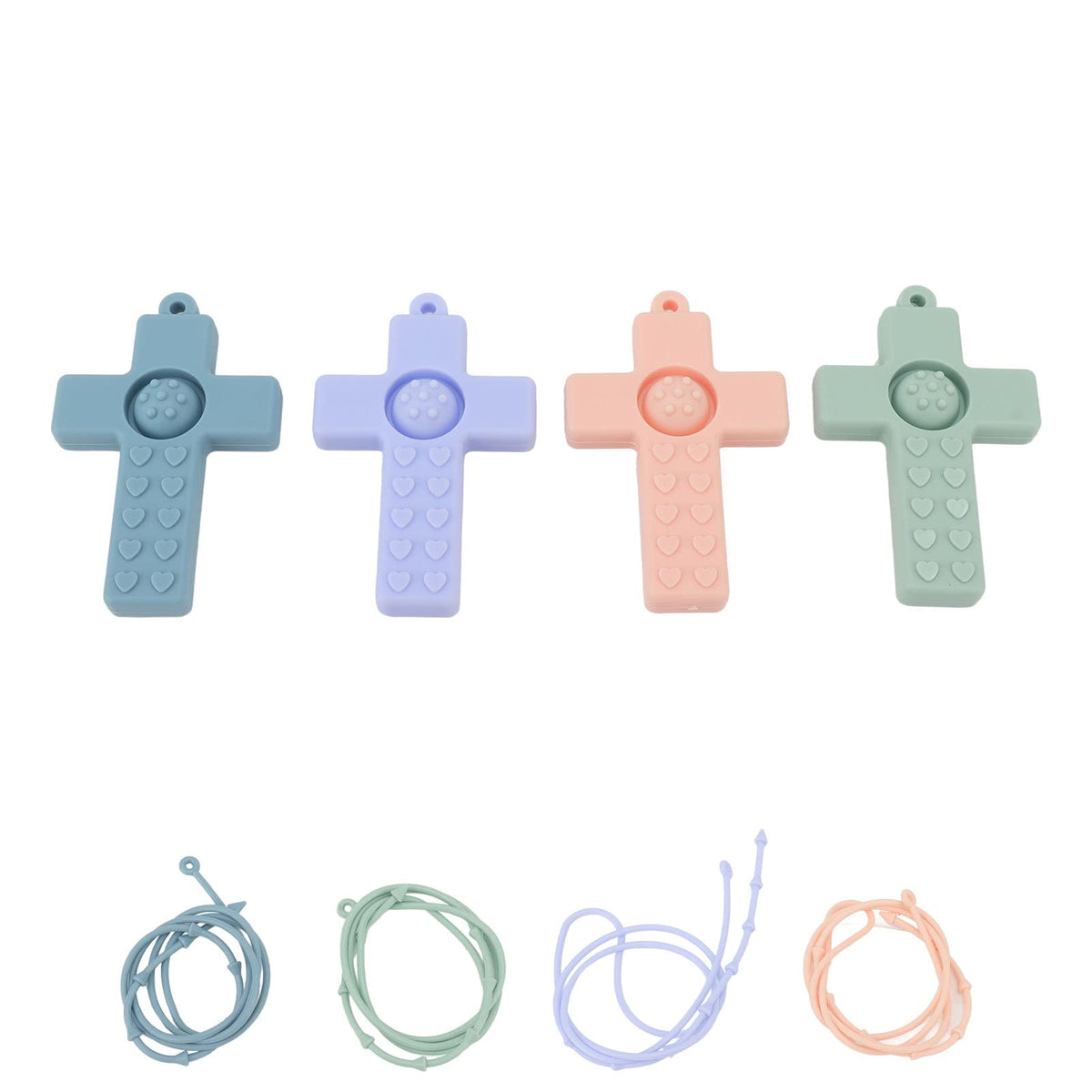 Hztyyier cross shape teether with colorful textures for gentle gum massage