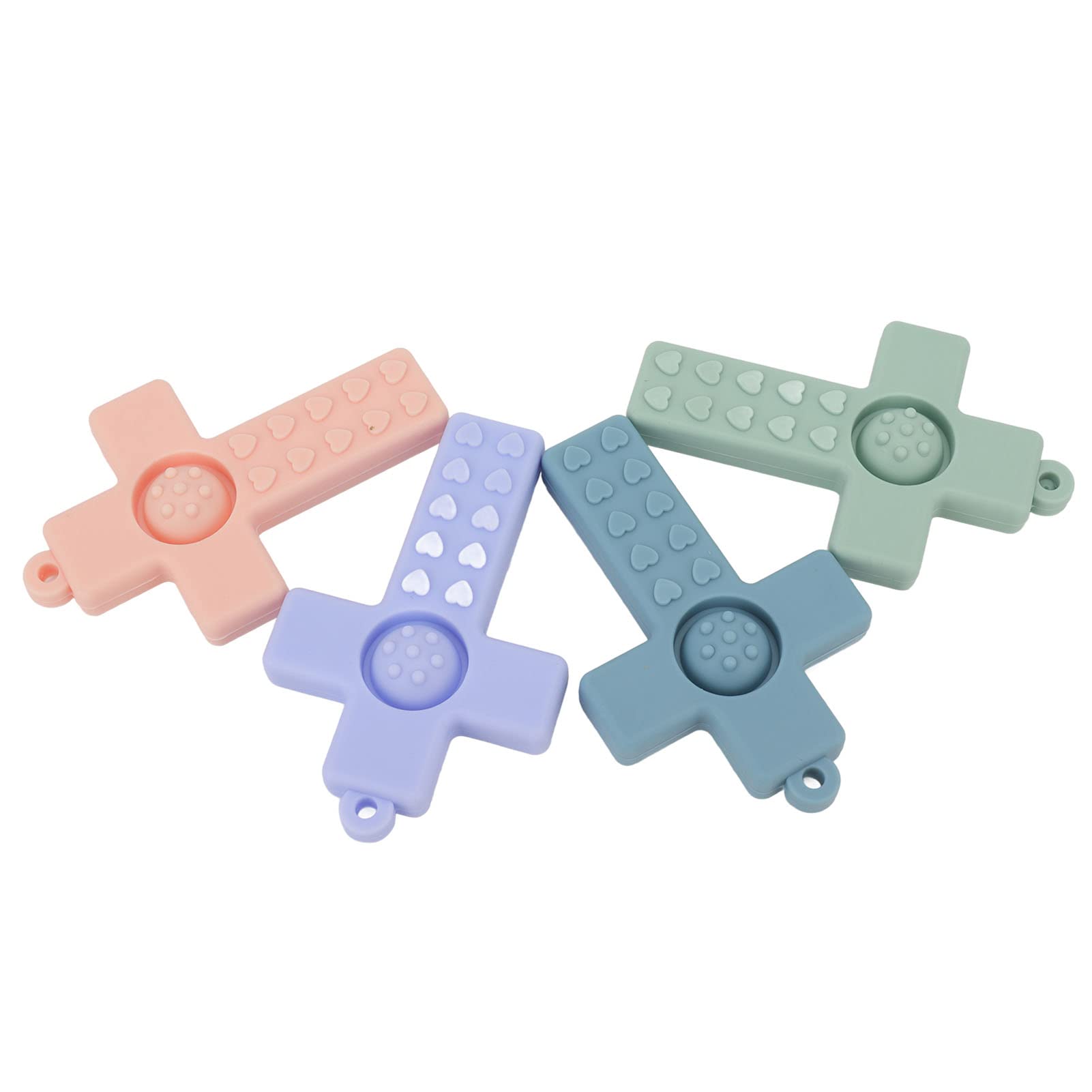 Hztyyier four-piece baby teether set in vibrant colors for newborn exploration
