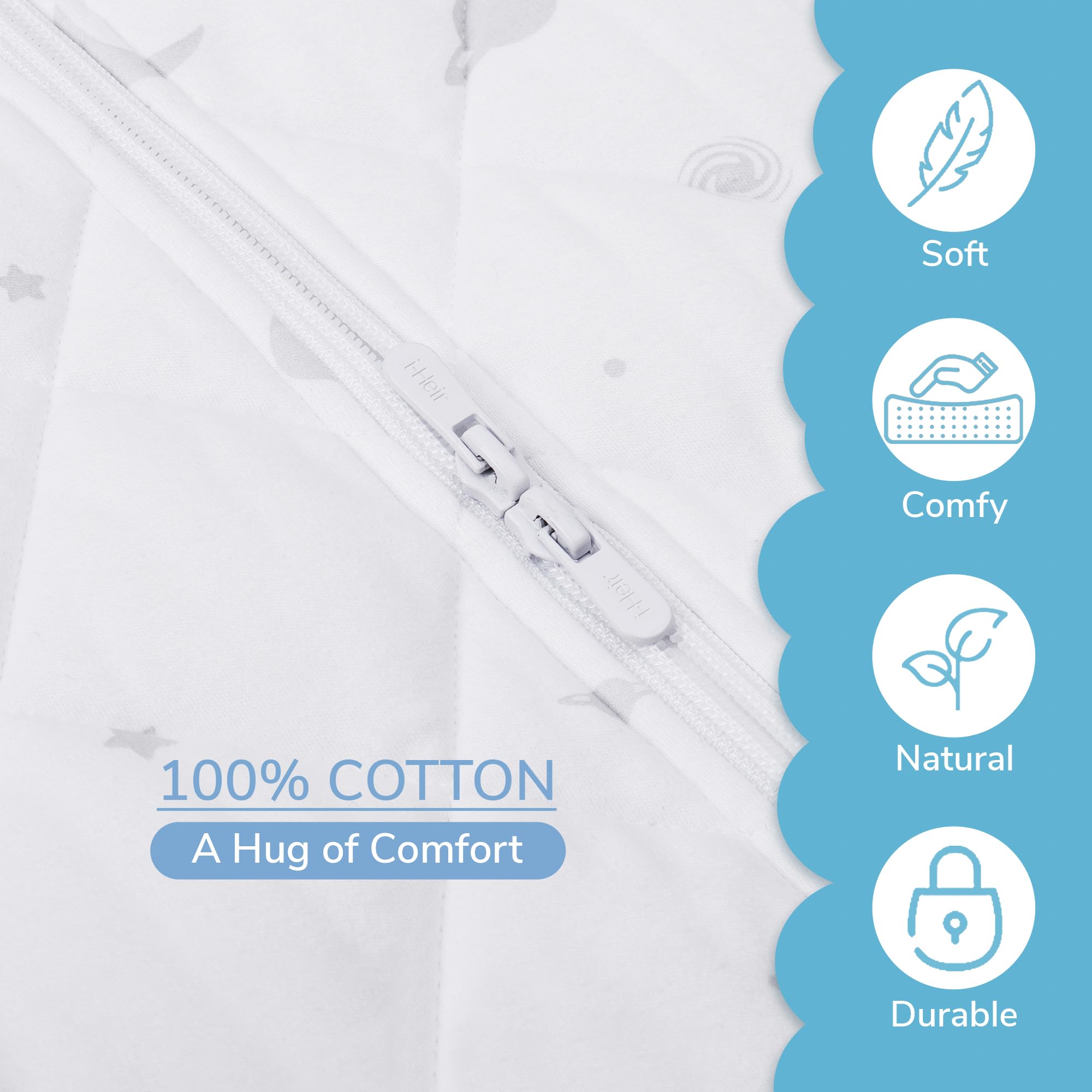 i-Heir breathable 100% cotton fabric for comfortable sleep