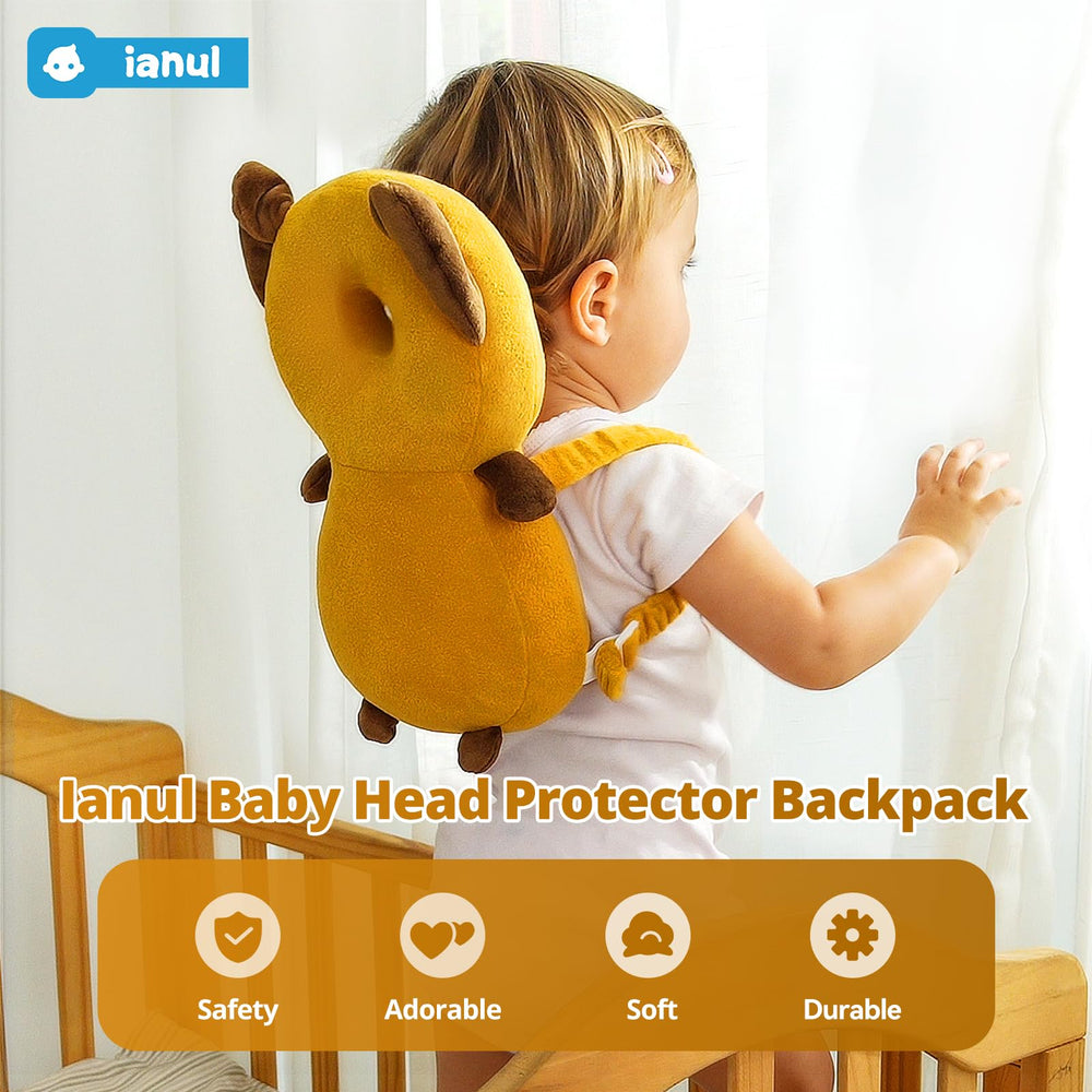 Ianul Baby Head Protector Backpack adjustable shoulder straps for secure, comfortable wear.
