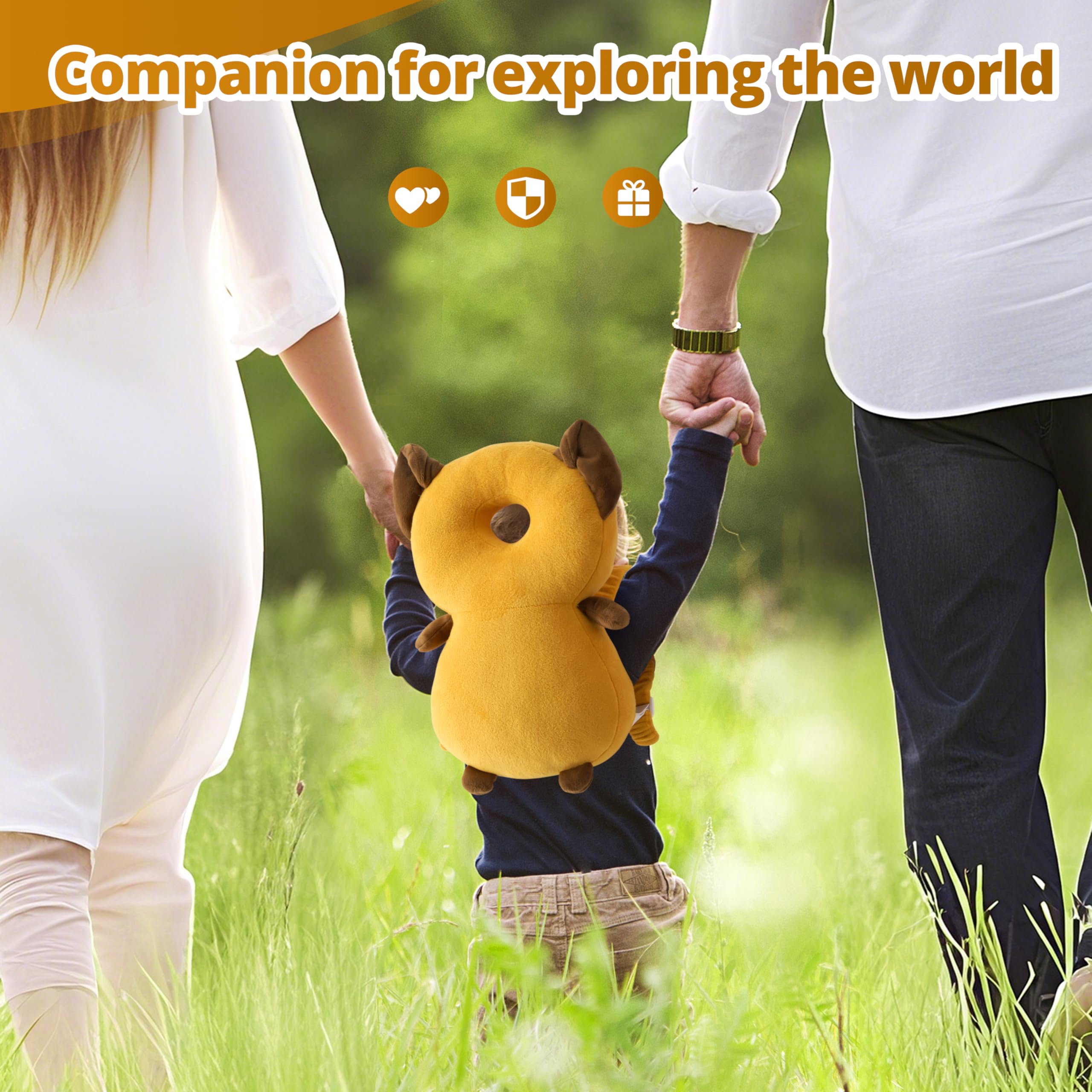 Ianul Head Protector Backpack crystal velvet fabric feels soft and breathable.