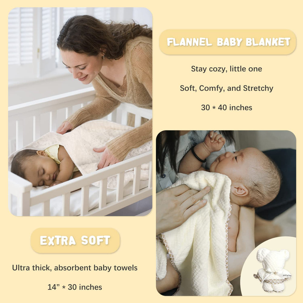 iAOVUEBY baby gift set bear-shaped towel in coral fleece for bath time drying