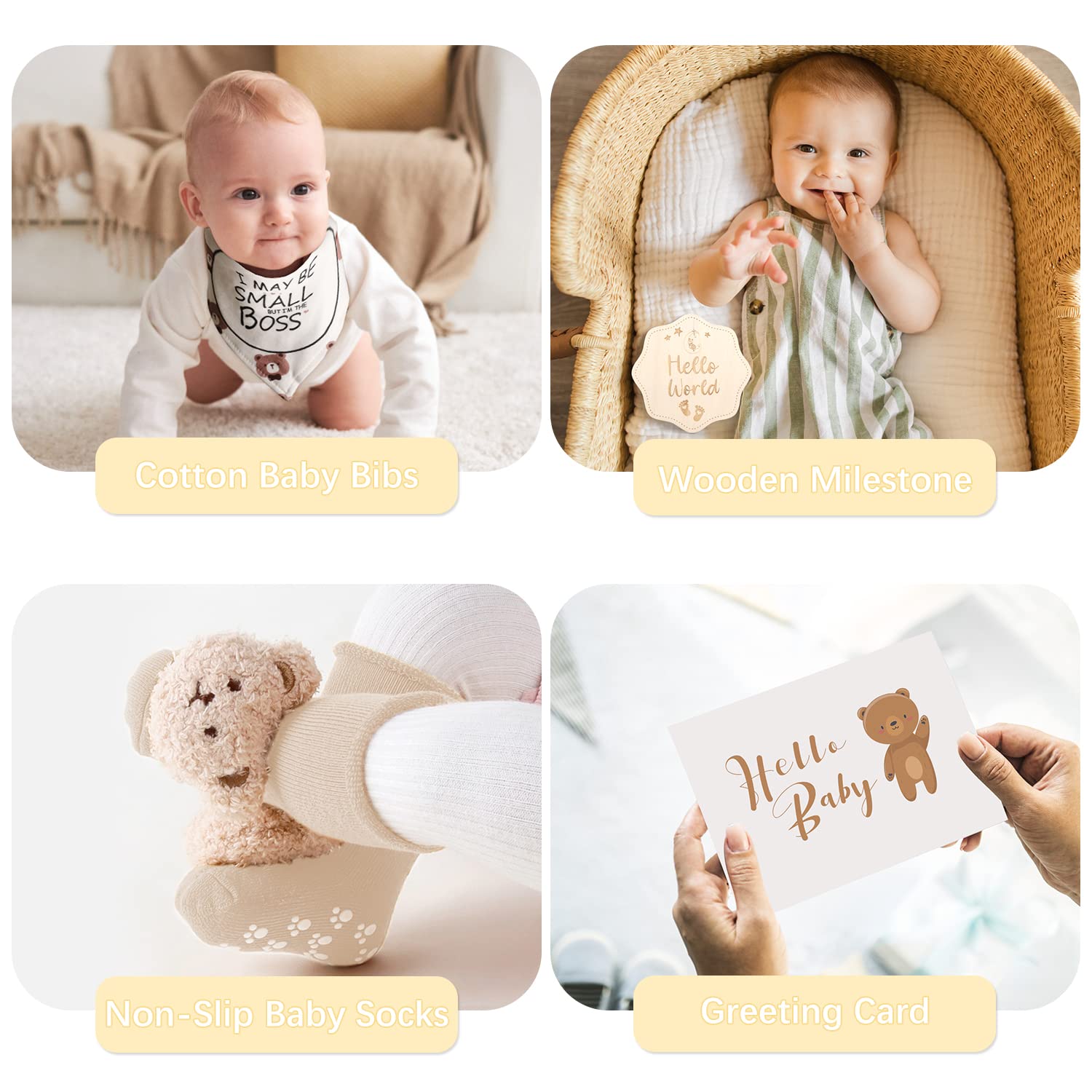 iAOVUEBY baby gift set wooden milestone keepsake for photos and memory keeping
