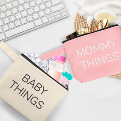 iAOVUEBY flat-bottom canvas pouch provides stable storage in backpacks.