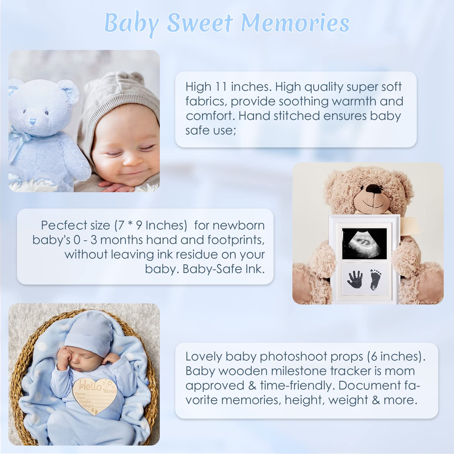 iAOVUEBY footprint frame preserves milestones with a keepsake photo
