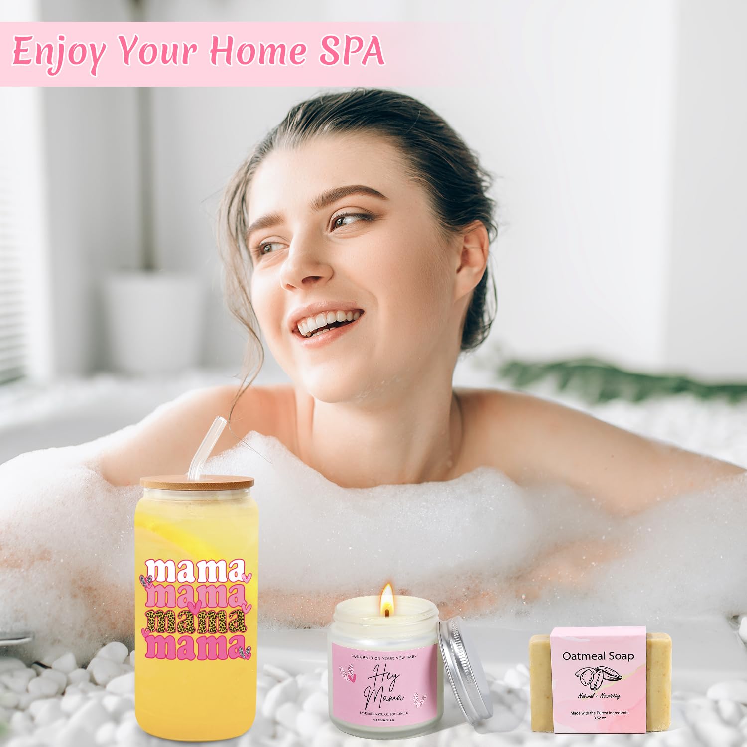 iAOVUEBY lavender-scented candle promotes a peaceful evening routine for new moms