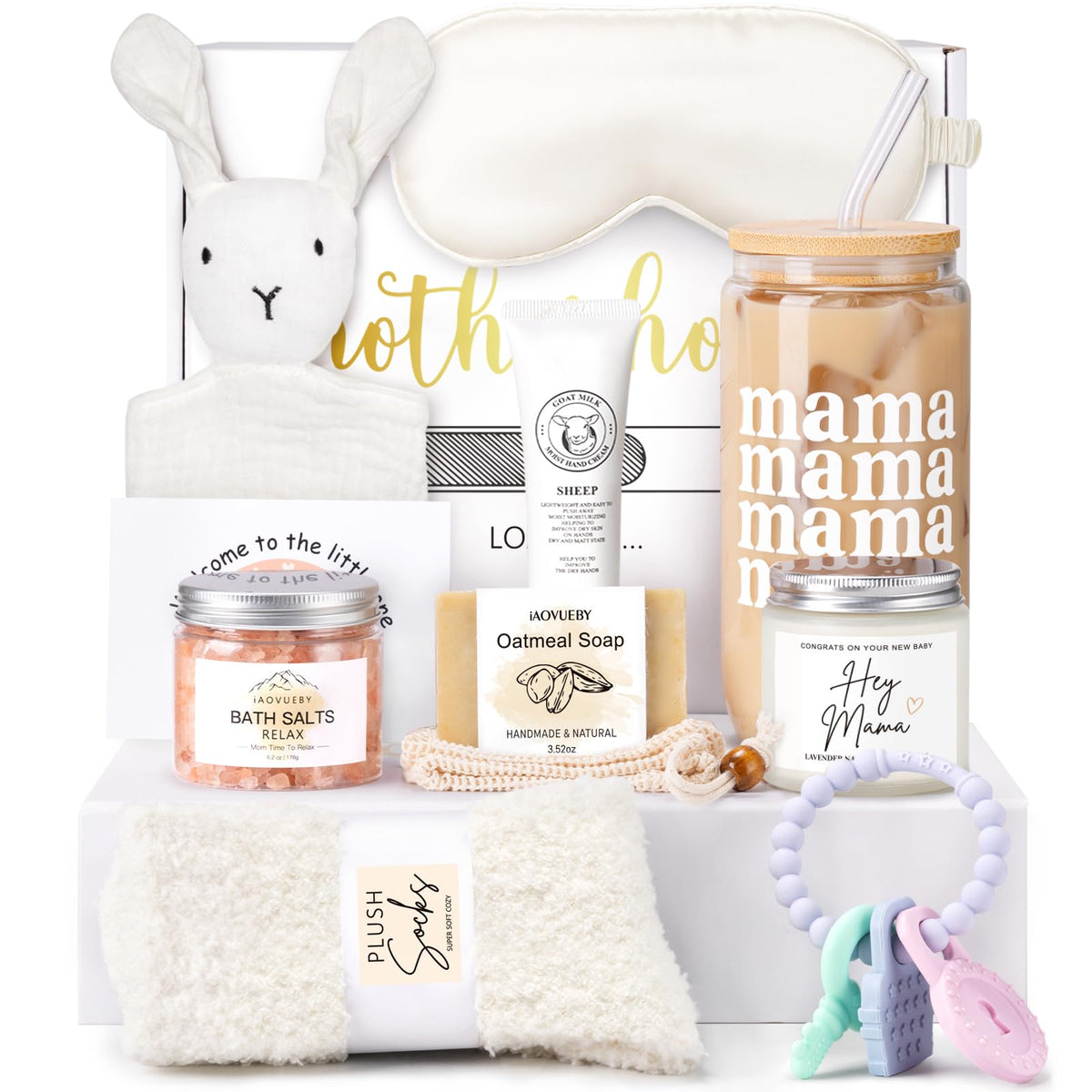 iaovueby new mom gift basket 12pcs promotes relaxation with a comprehensive postpartum self-care set