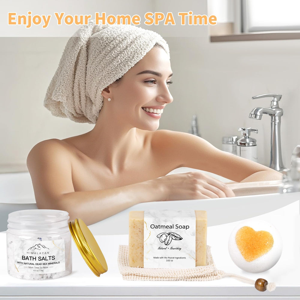 iAOVUEBY Himalayan bath salts — mineral-infused soak for a warm, soothing bath