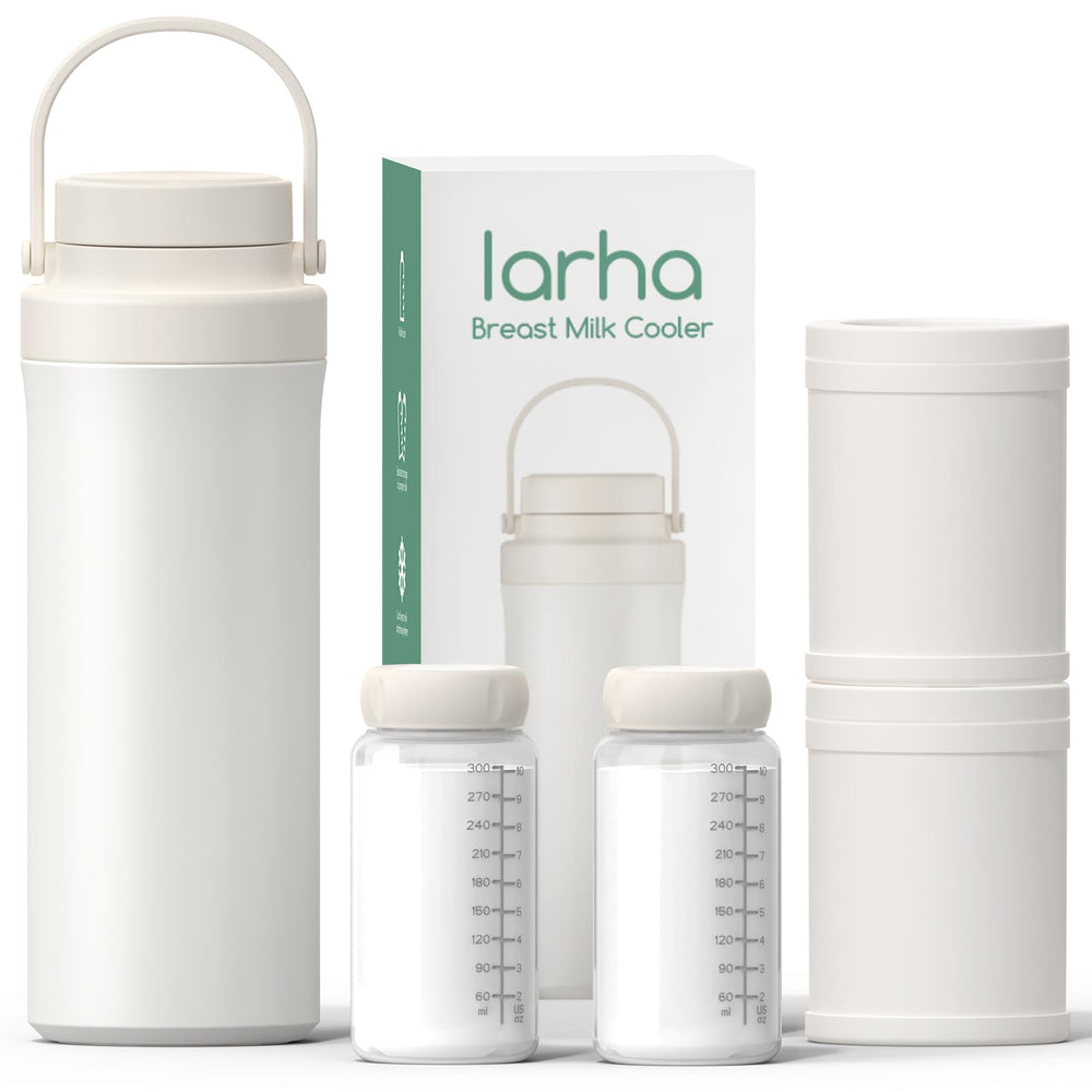 Iarha portable breast milk cooler with 360° cooling for reliable freshness on the go.