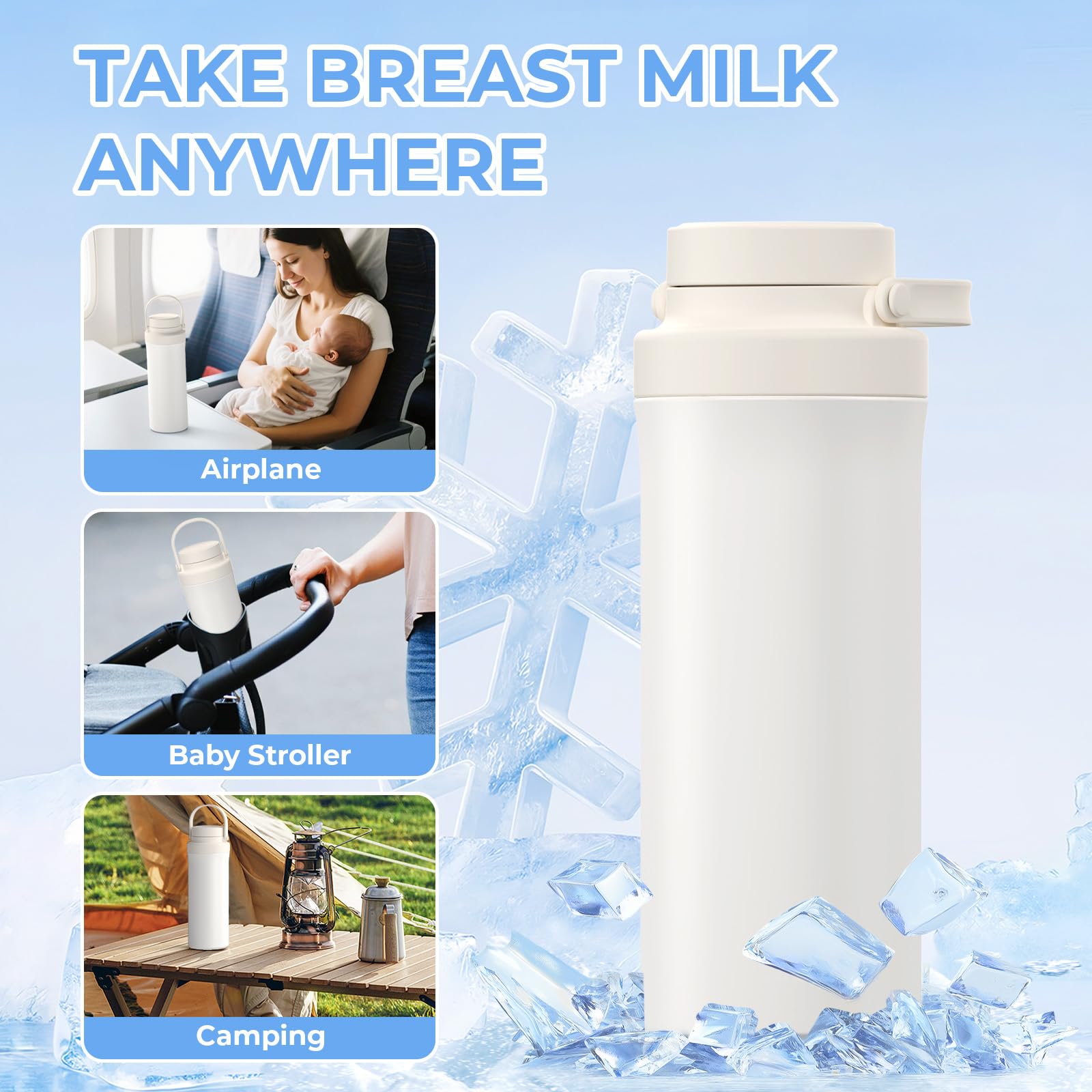 Iarha cooler in use with bottles ready for quick feeding.