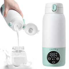 Iarha portable milk warmer in action heats milk on the go for busy parents.