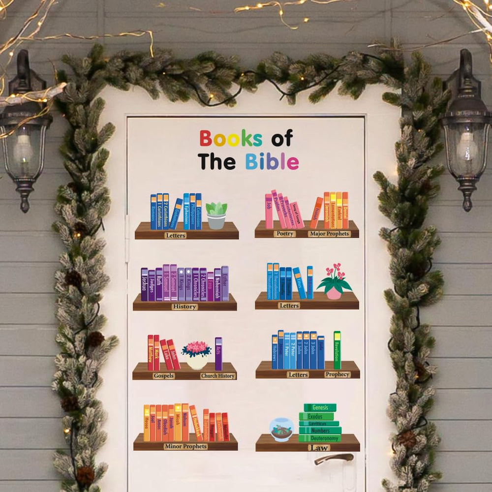 IARTTOP Book of Bible wall decor classroom wallart provides an easy inspirational backdrop.