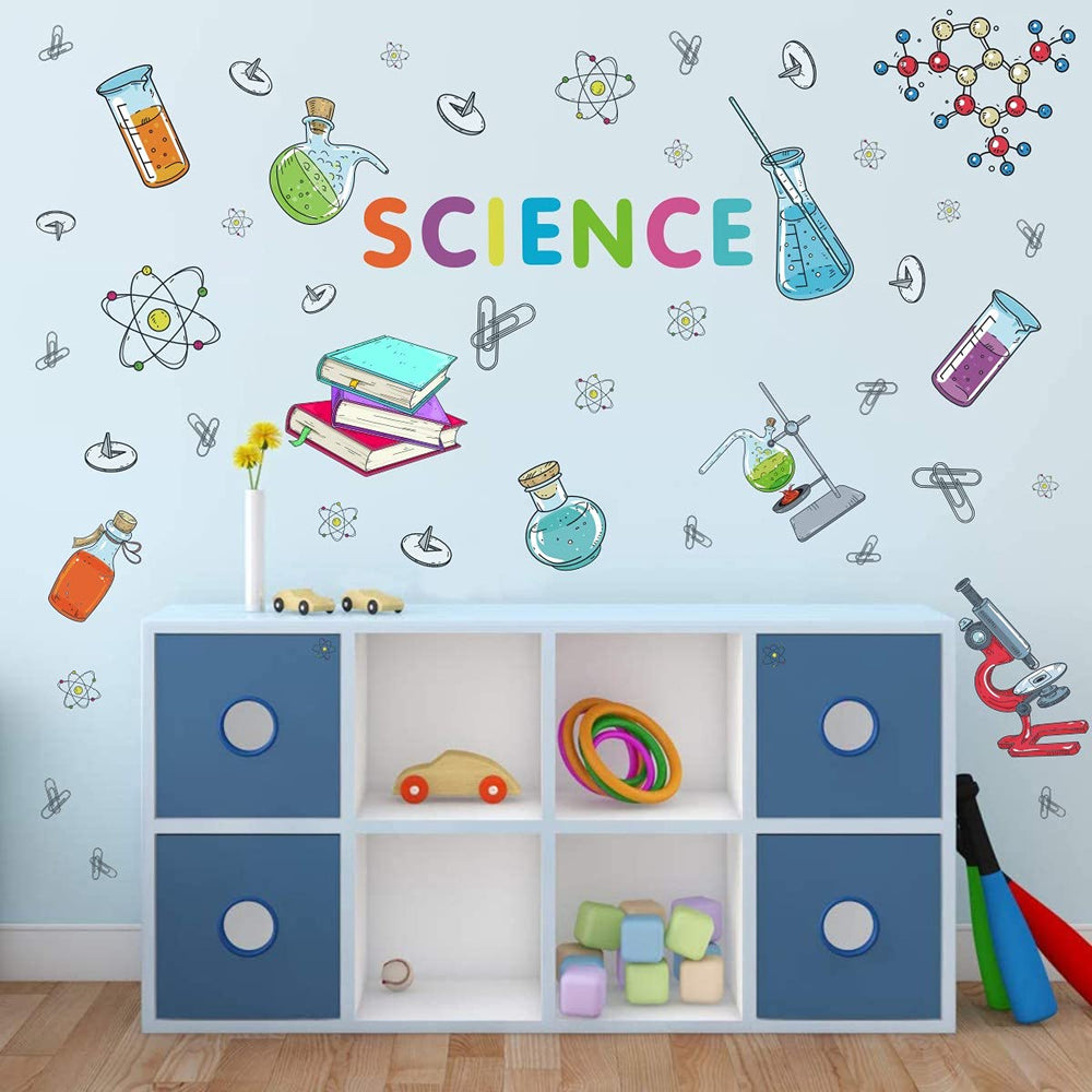 IARTTOP colorful science lab decal sheet with instruments sparks classroom curiosity