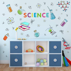 IARTTOP colorful science lab decal sheet with instruments sparks classroom curiosity