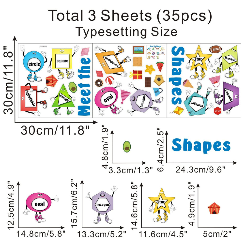 IARTTOP colorful shapes rounded surfaces on wall for kid-friendly classroom learning.