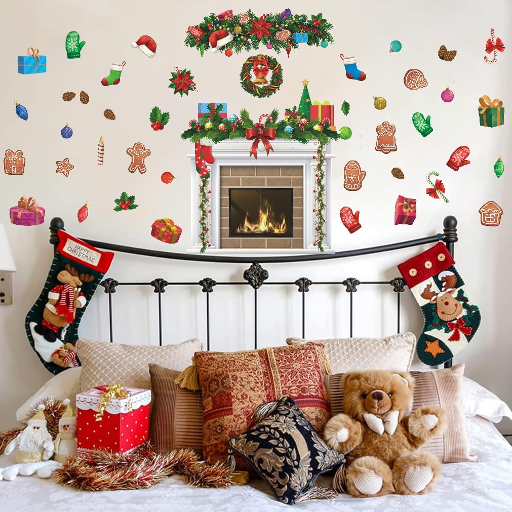 IARTTOP living room wall sticker arrangement simplifies holiday decorating.