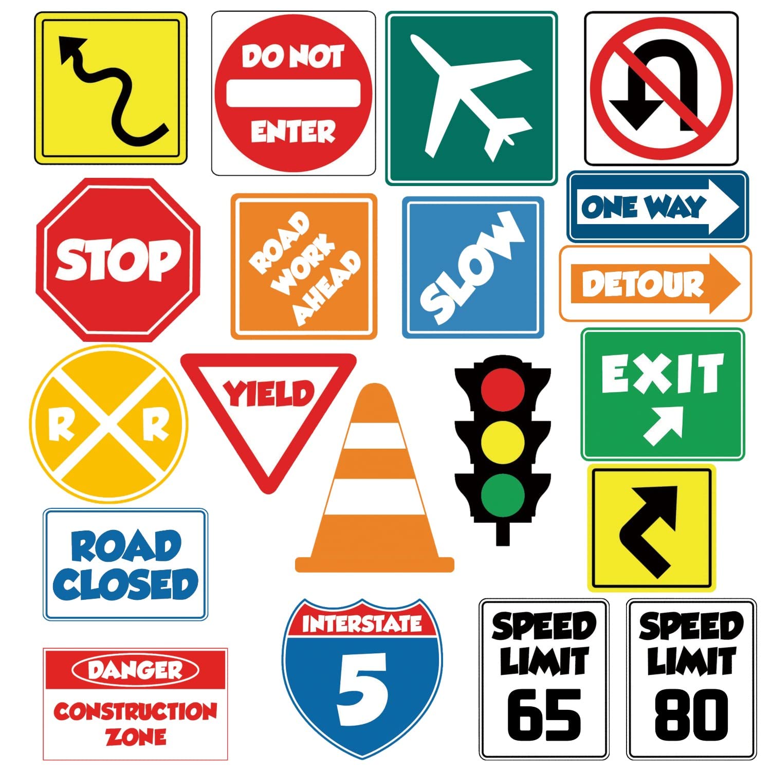 IARTTOP road signs wall decal stop sign boosts classroom learning with bright, kid-friendly decor