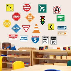 IARTTOP road signs wall decal traffic light—clear visuals for engaging playroom decor