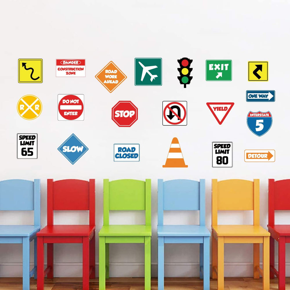 IARTTOP road signs wall decal yield sign—helps early recognition in a colorful setup