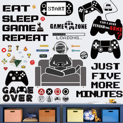 IAXSEE game wall stickers collection with two sheets of colorful decals for playrooms.