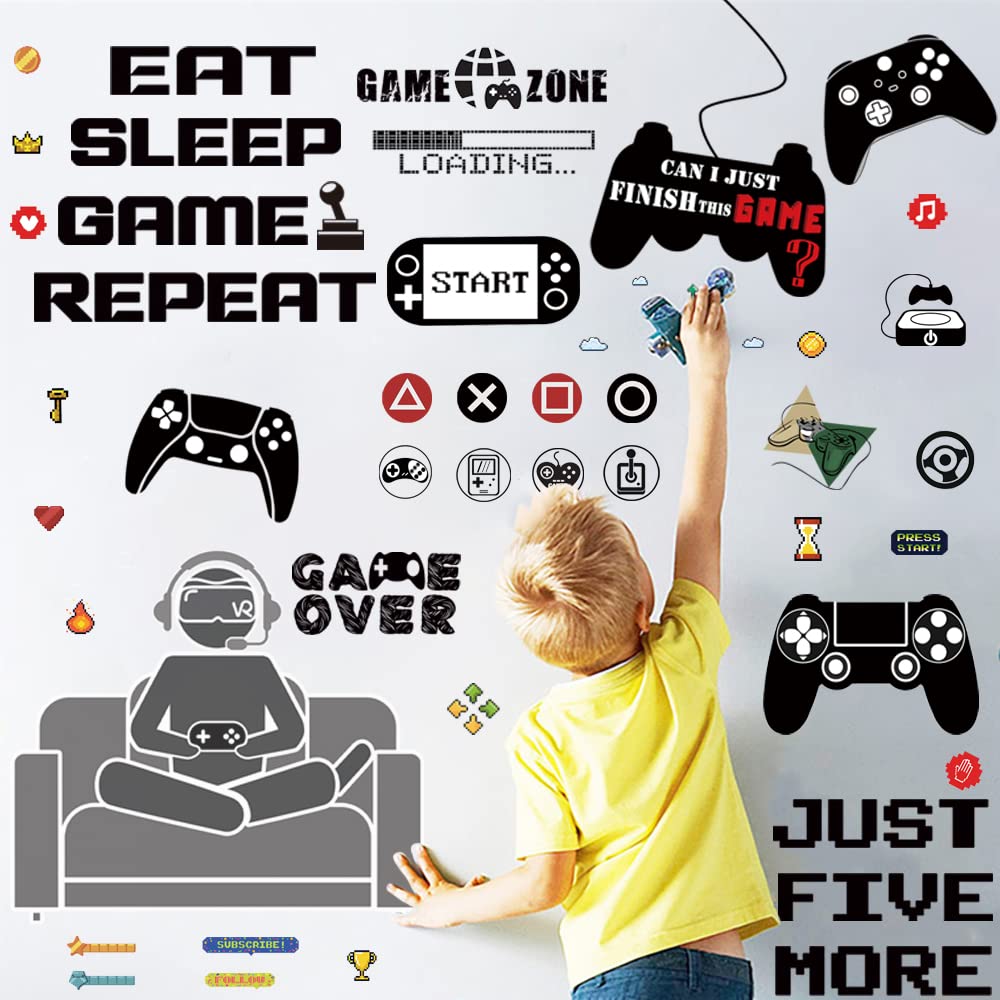 IAXSEE vivid color video game decor energizes teen bedrooms.