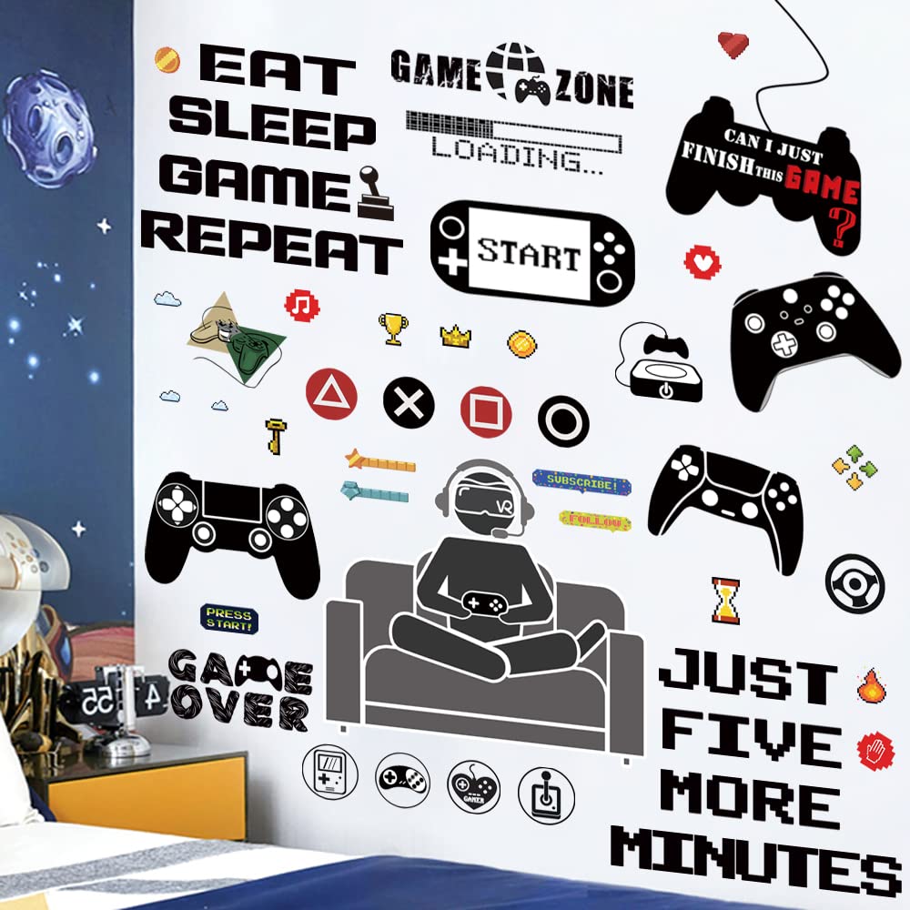 IAXSEE waterproof PVC game stickers withstand humidity on playroom walls.