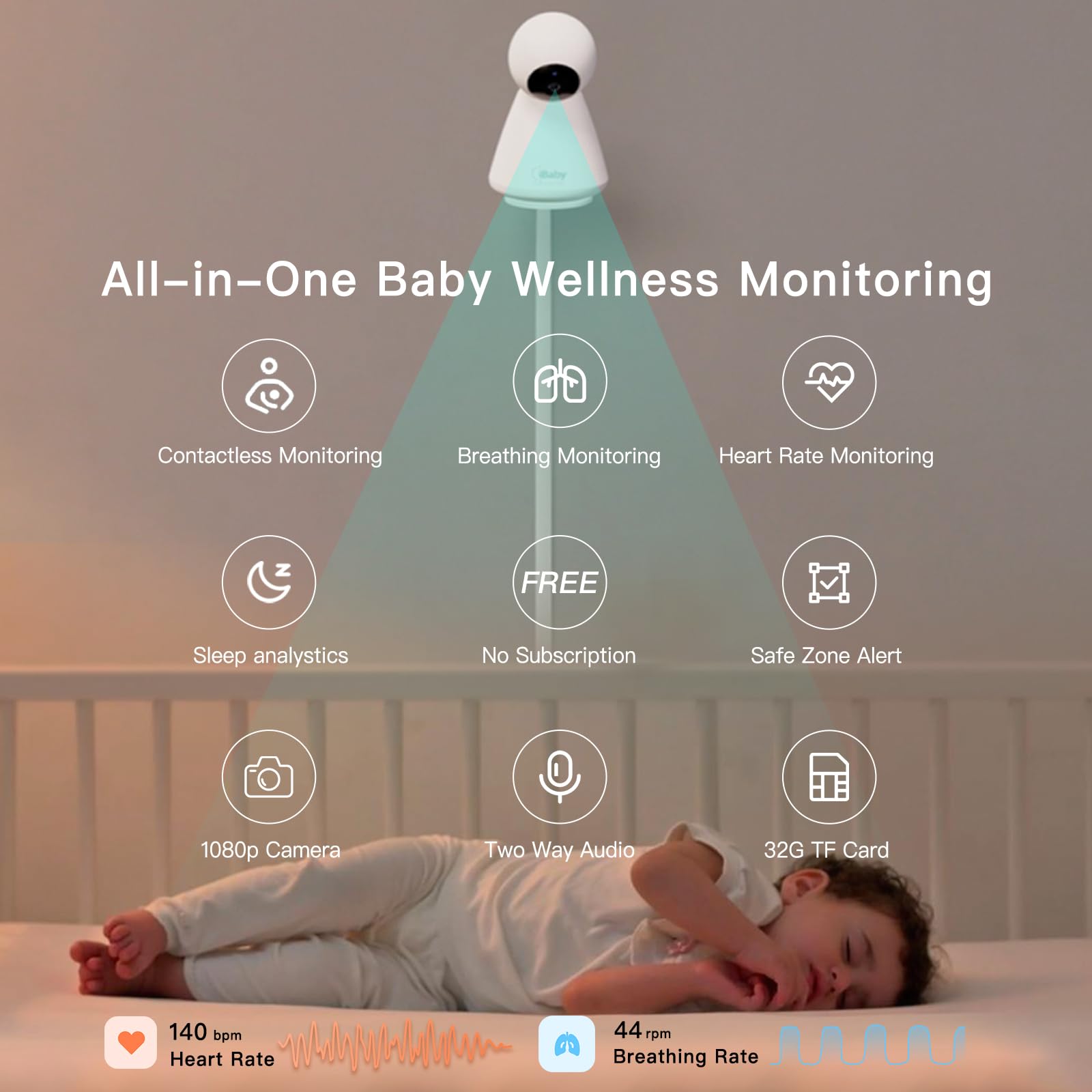 iBaby i20 floor stand setup for flexible baby room positioning