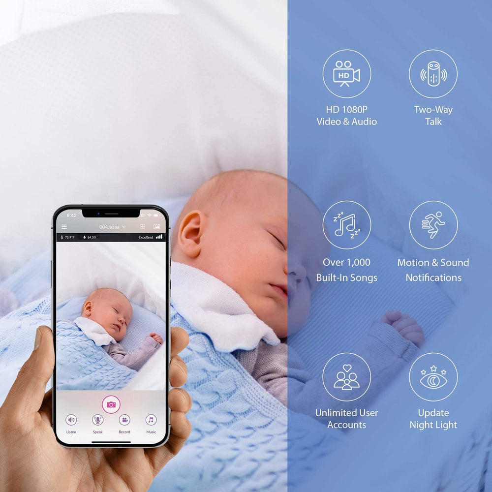 iBaby M2C built-in lullabies support soothing bedtime routines