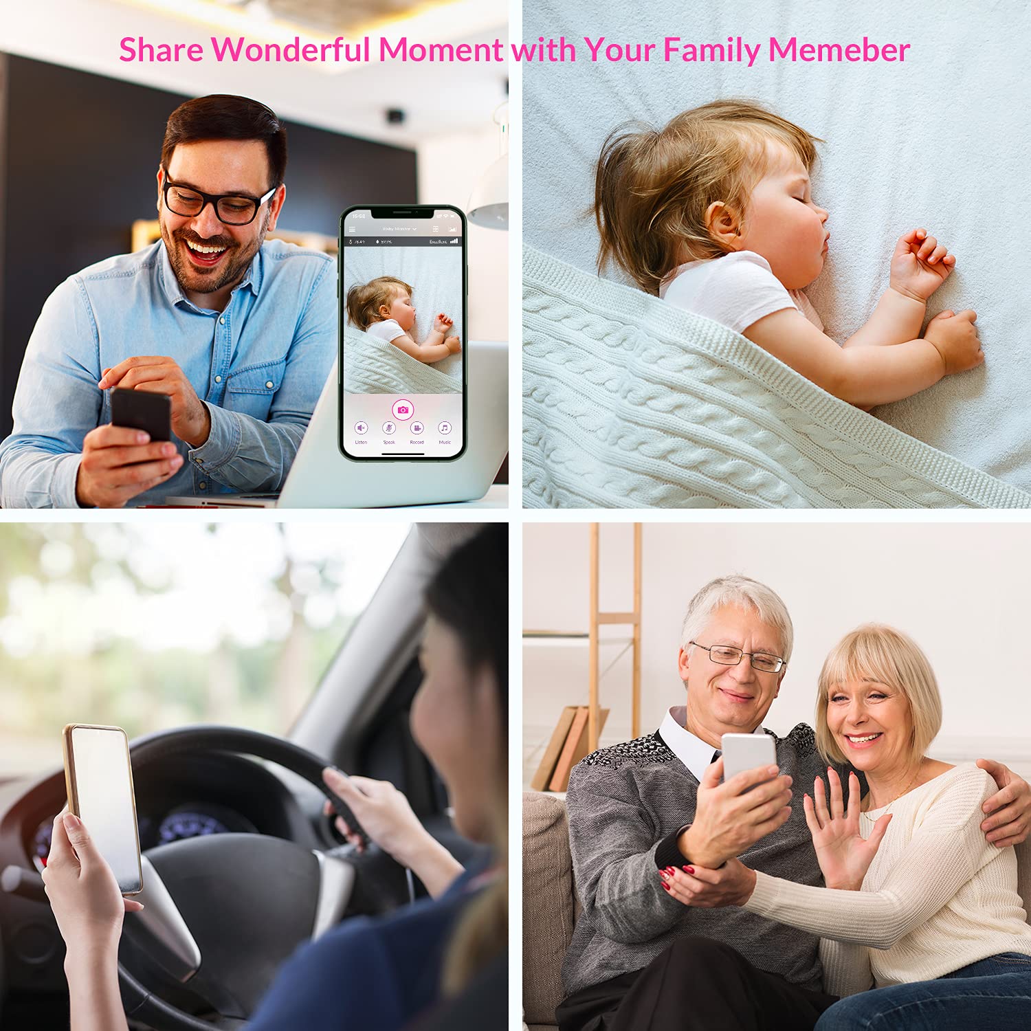 iBaby M8L 1080p full HD video for clear baby monitoring.