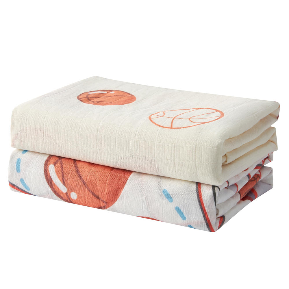 IBESTOPIA basketball dreams swaddle blanket in action for cozy newborn snuggles