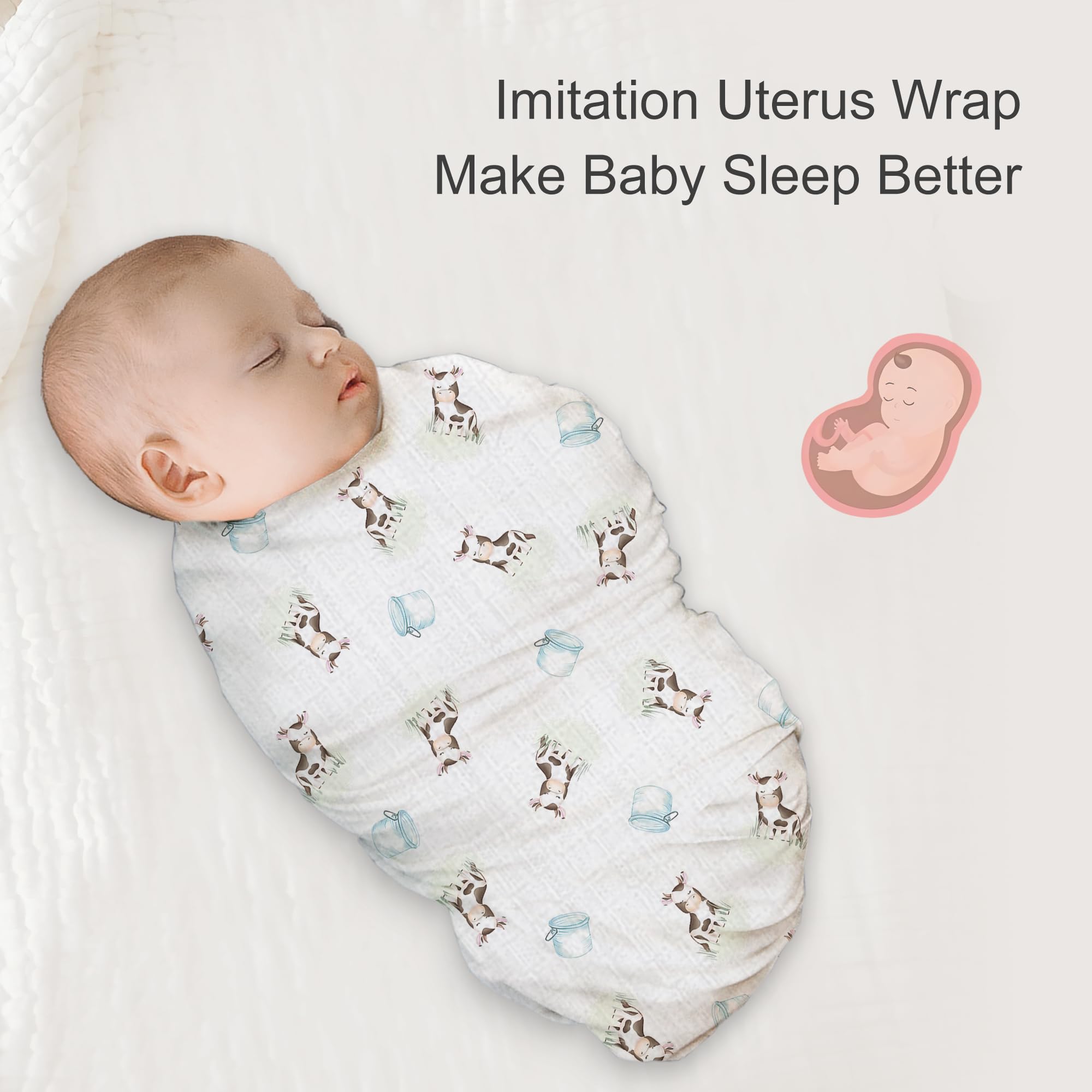IBESTOPIA 47x47 swaddle serves as burp cloth or tummy time mat.