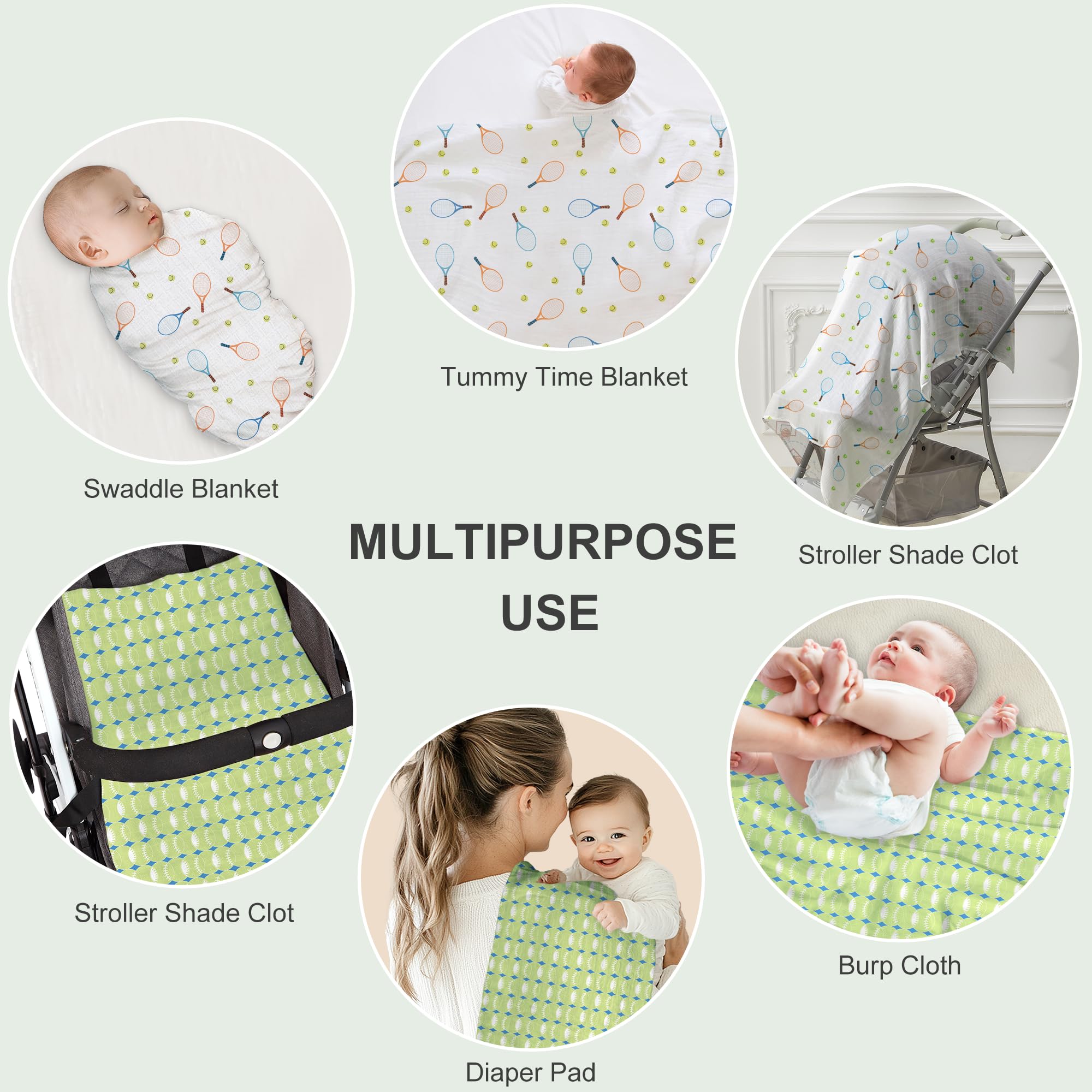 IBESTOPIA dual-use blanket—nursing cover, burp cloth, or tummy time mat.