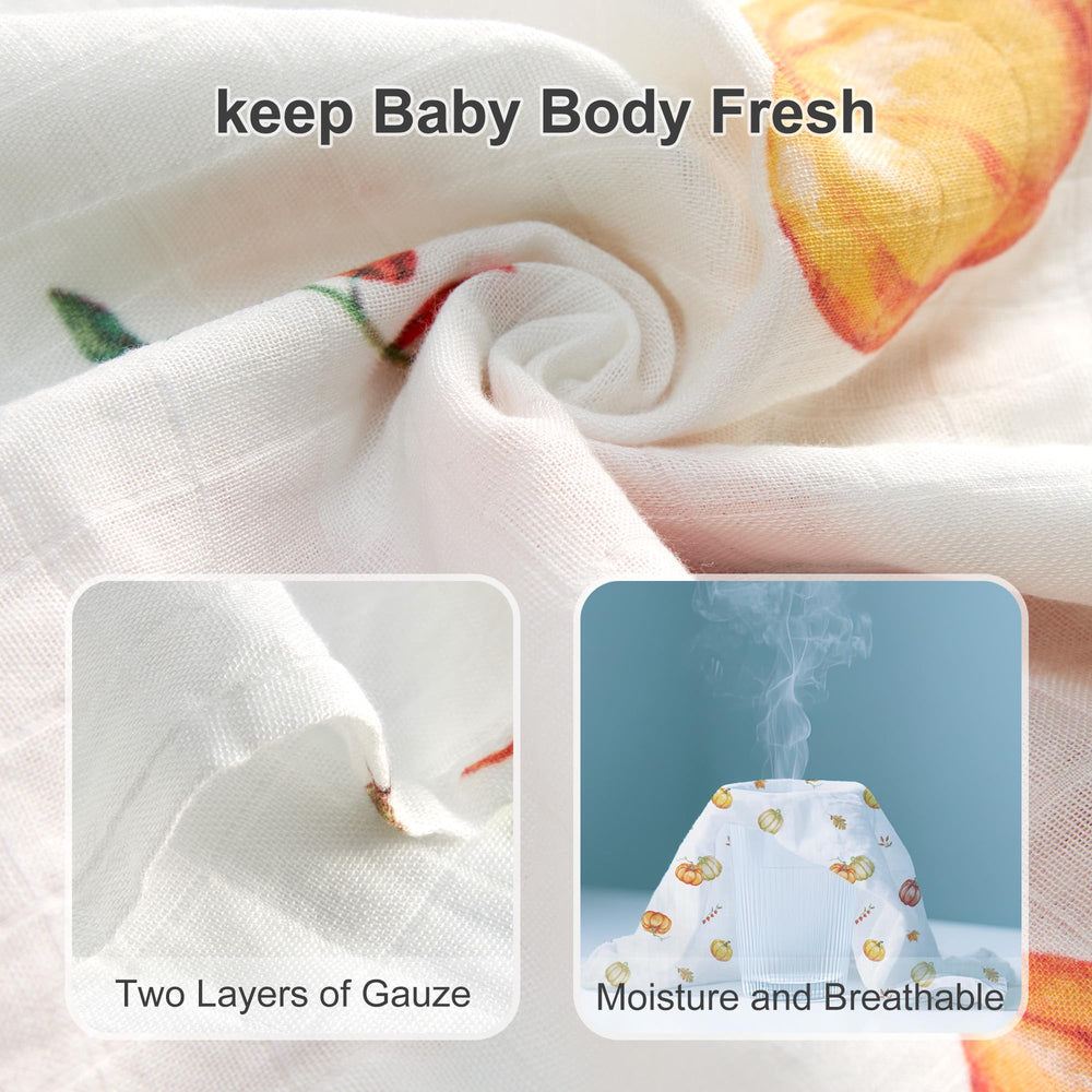 IBESTOPIA farm animals and pumpkin swaddle evokes warm autumn moments for baby.