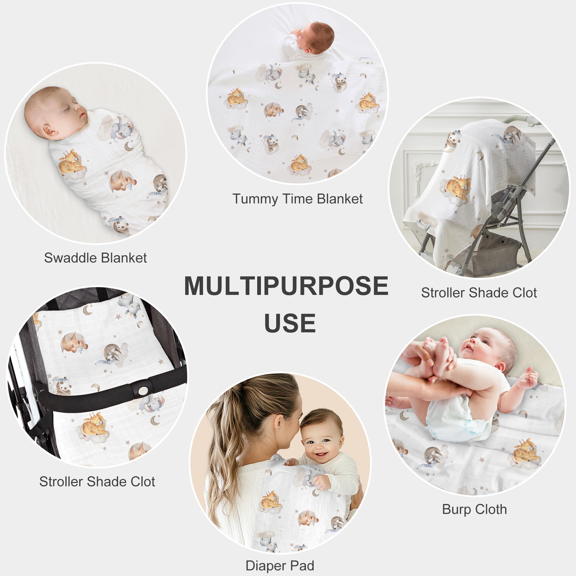 IBESTOPIA muslin swaddle diamond-fold guide demonstrates secure technique.