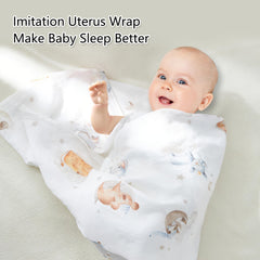 IBESTOPIA muslin swaddle escape-proof 47x47 demonstrates secure swaddling.