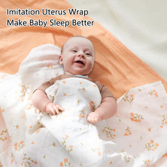 IBESTOPIA muslin swaddle peach-blossom-pattern ideal for newborn photos