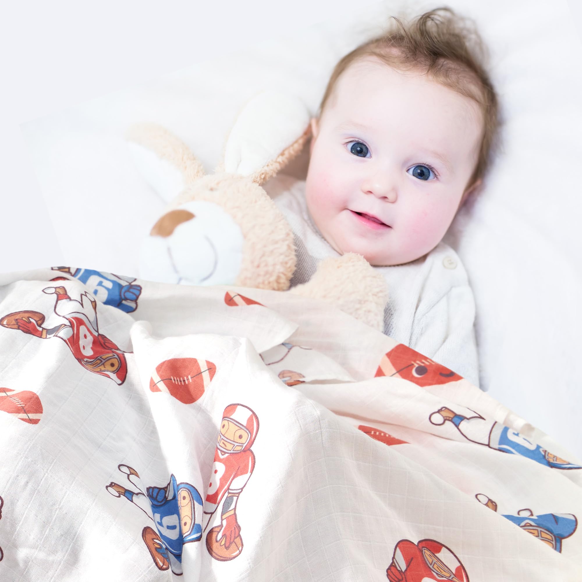 IBESTOPIA muslin swaddle features soft breathable fabric ideal for gentle skin care.